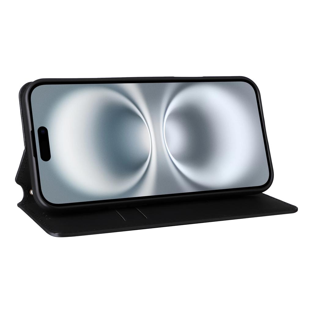 For iPhone 16 Plus Wallet Case Rhombus Imprinted Leather Phone Cover