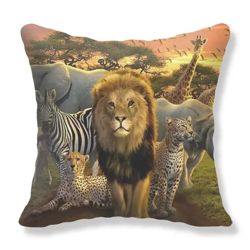 Sofa Cushion Cover Home Pillow Cartoon Funny Love Animal Cat Print Decoration