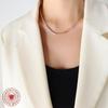 Cross Chain Inlaid Zircon Freshwater Pearl Pendant Necklace - Niche Design, Non-fading Clavicle Chain