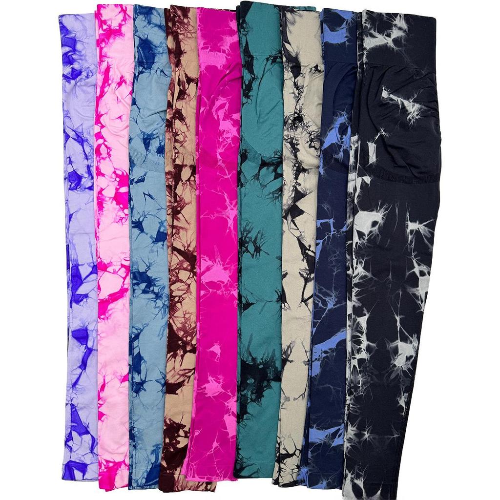 Quick-Drying Tie-Dyed Seamless Yoga Pants - Hip-Lifting & Elastic Fitness Trousers