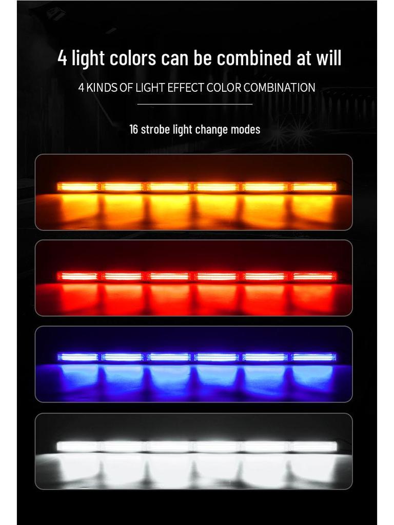 COB Single Row Light for Car Grille, Truck Roof, Rescue Warning, and Bumper Strobe.