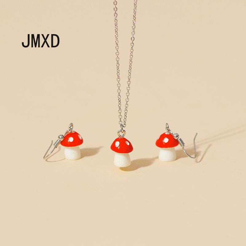 

JMXD-HJJ Подвеска в виде сладкого гриба, гламурное женское милое универсальное ожерелье с грибами, серьги
