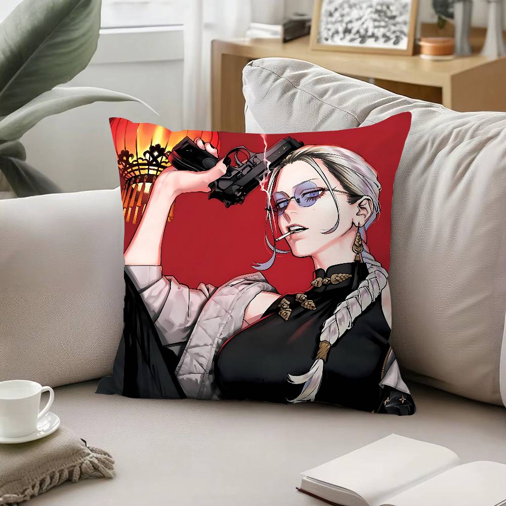 Anime Cool GgokurakugaiS Pillow Case Pattern Printed Pillowcase For Living Room Sofa Cushion Cover Bedroom Decor