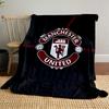 Red-and-white Crest with Manchester United Text On a Black Background. for All Seasons Blanket Lunch Break Throw Gift