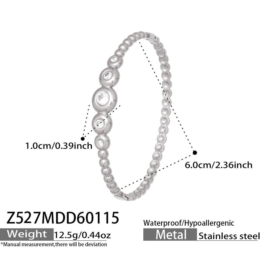 18k Gold-Plated Geometric Zirconia Enamel Bracelet Set