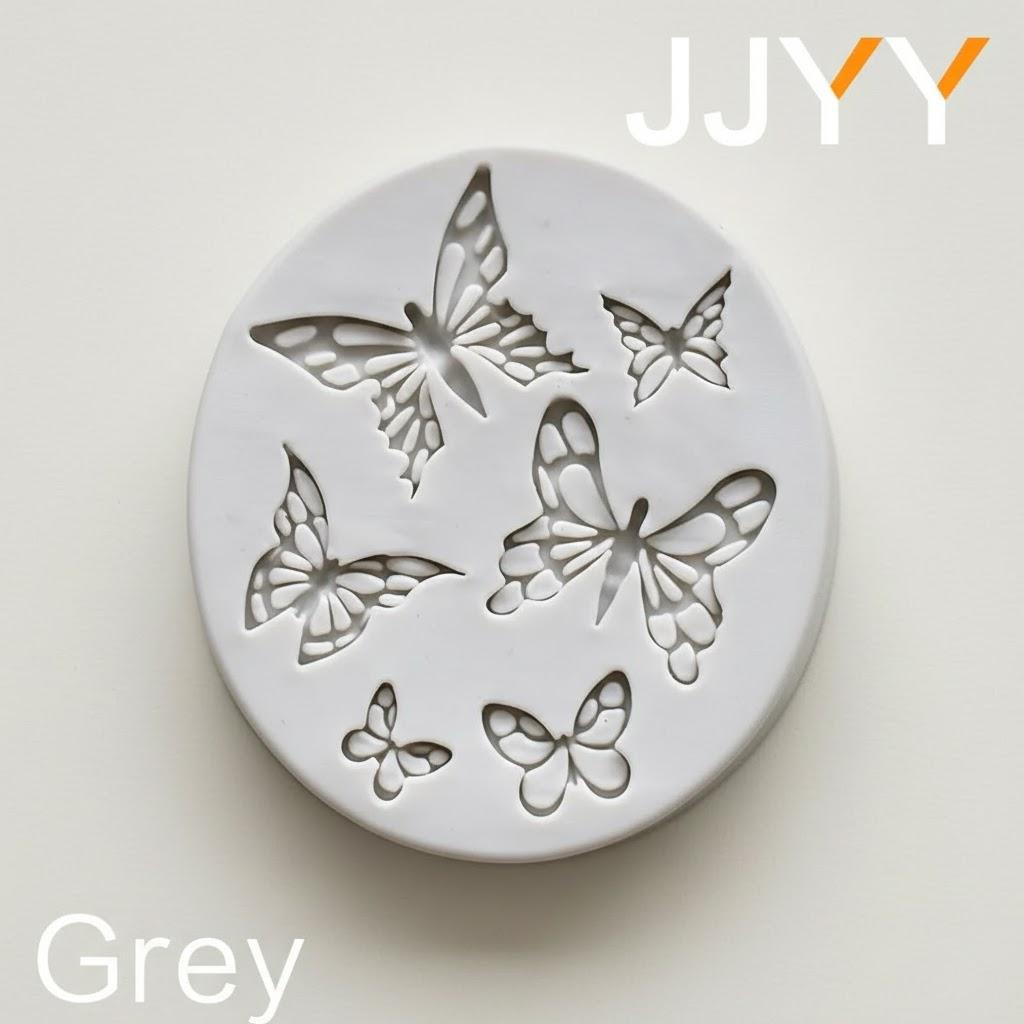 

DIY Butterfly Silicone Mold for Fondant Cake Epoxy Resin Baking Tool Decorative Supplies Kitchen Accessories сірий