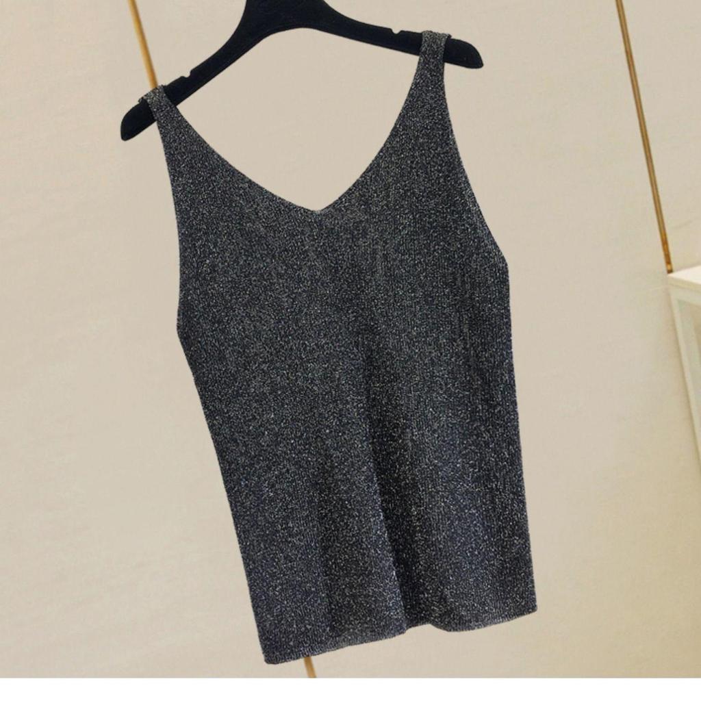 Korean Style Ice Silk Knit Sleeveless Loose Vest Top