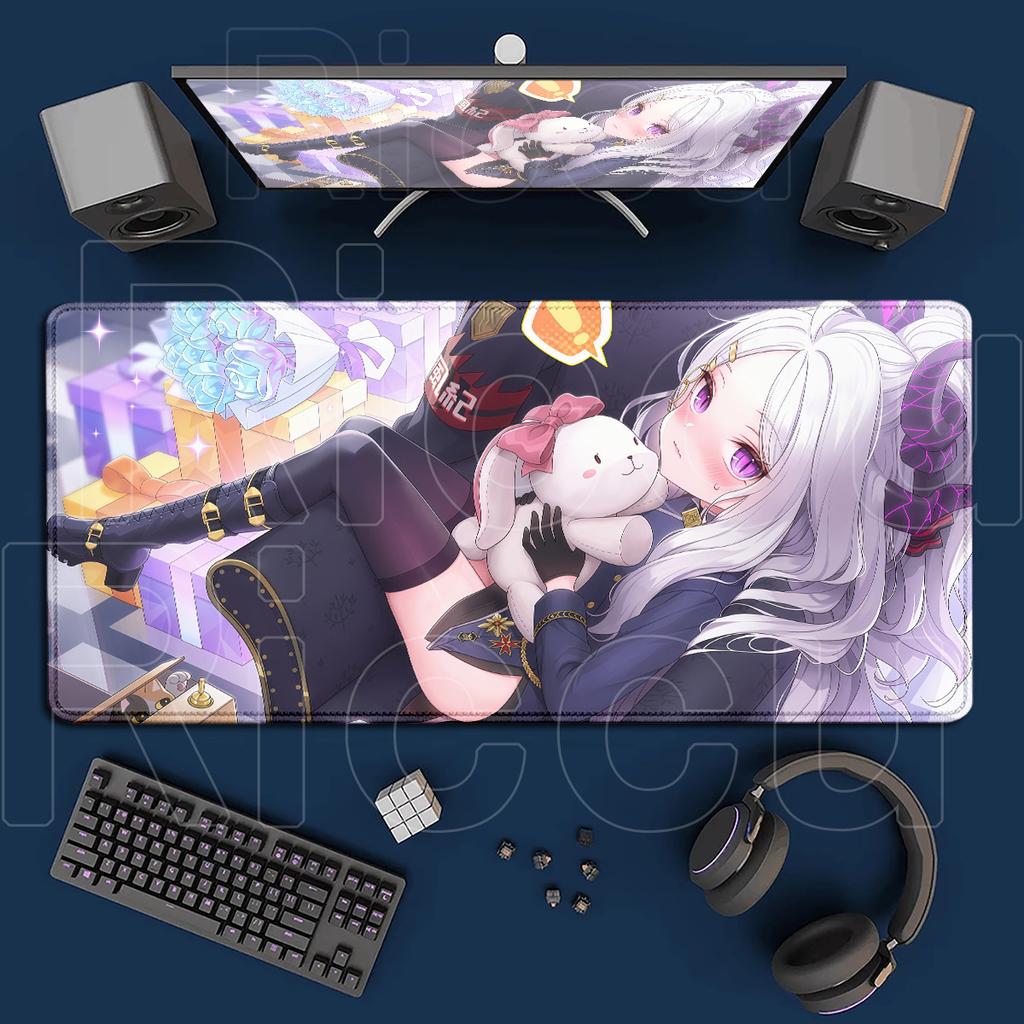 Game Blue Archive Kawaii Sorasaki Hina Mousepad Non-slip Computer Keyboard Mat Large PC Rubber Accessories Office Cabinet Carpet