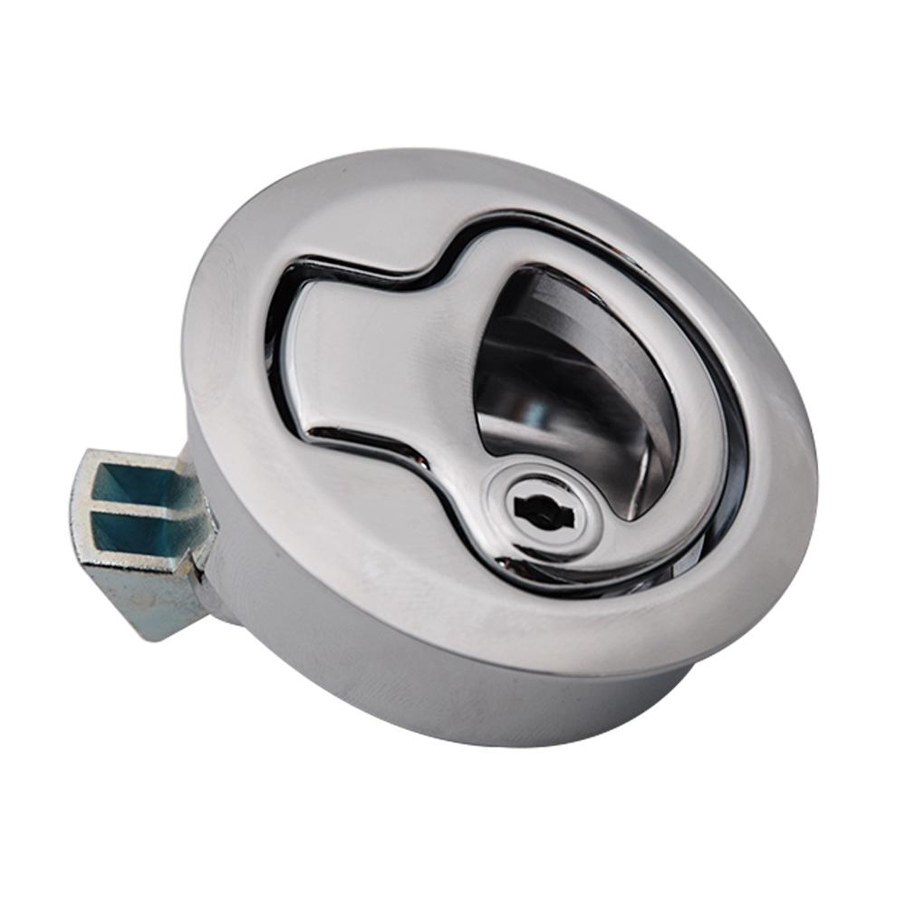 Stainless Steel 2" Flush Pull Locker Hatch Latch Marine Floor Lock Floor Buckle for RV Yacht Camper Door Cabinet Lock with Key