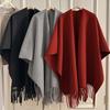 Travel Poncho Warm  Scarf Women  Luxury Thick Blanket Winter Bufanda Shawl Solid Color  Wraps  Female Stoles