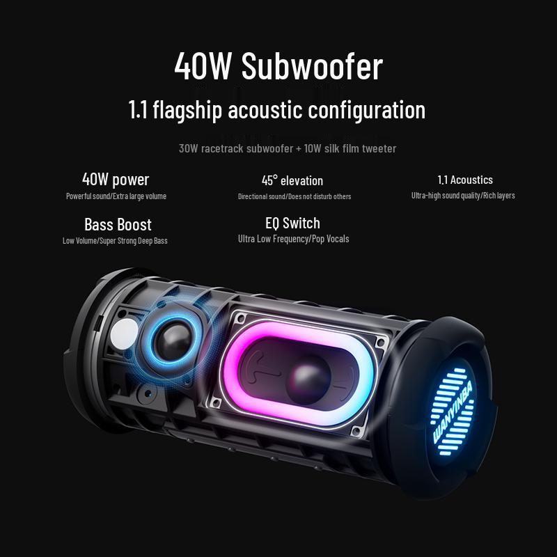 WANYINBA M9 40W Tragbarer Bluetooth-Lautsprecher für den Außenbereich