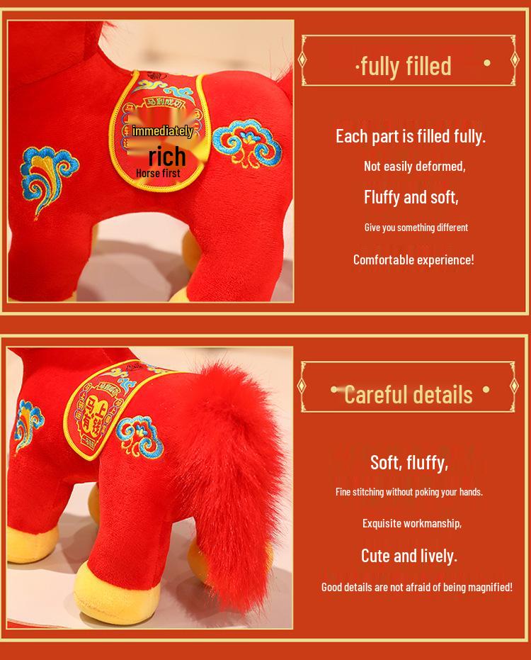 2026 Year of the Horse Zodiac Plush Doll Toy Ornament Decoration