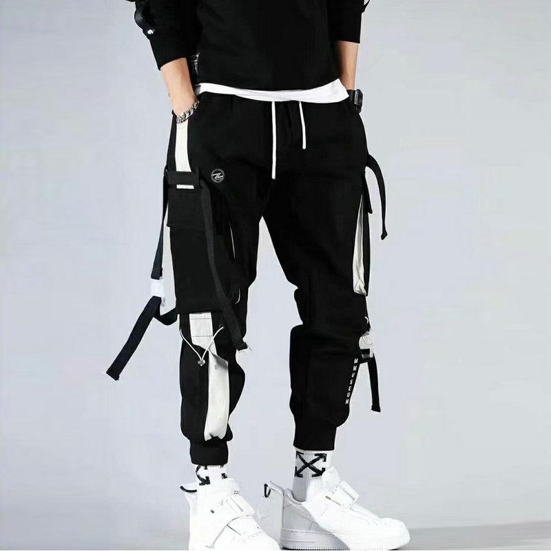 Jarní harémové kalhoty pro volný čas Muži Streetwear Stuhy Bavlna Slim Fit Módní joggery pro chlapce