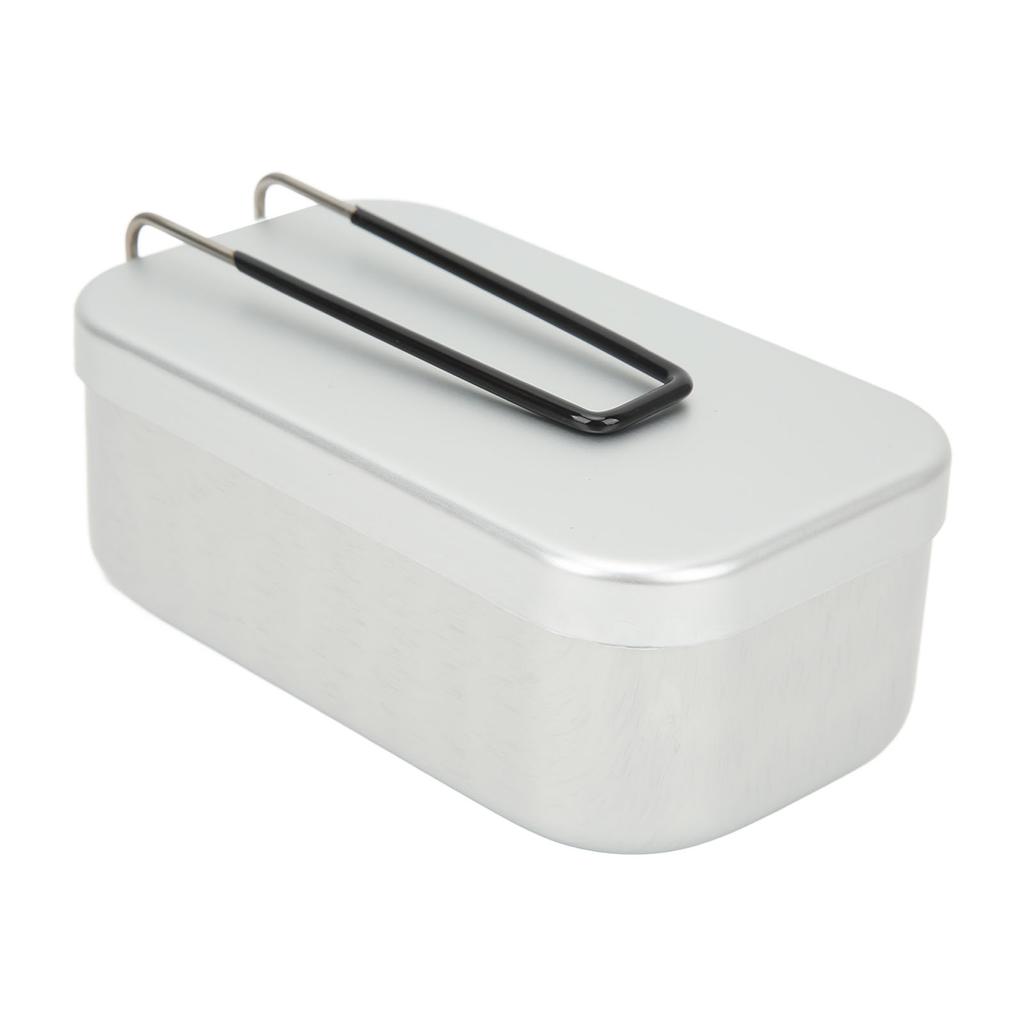 Lunch Box Steaming Rack Set Foldable Handle Aluminum Alloy Camping Bento Box for Picnic Camping