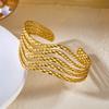 Romantic Bee Flower Stainless Steel Cuff Bracelets for Women Waterproof Floral Geometic Wide Bangle Vacation Party Jewelry Gift