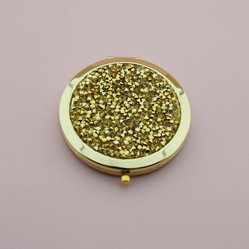 

Компактное зеркало Дорожное Изысканные инструменты для макияжа Круглое Портативное Складное зеркало для макияжа Положить в карман Двустороннее зеркало золотой