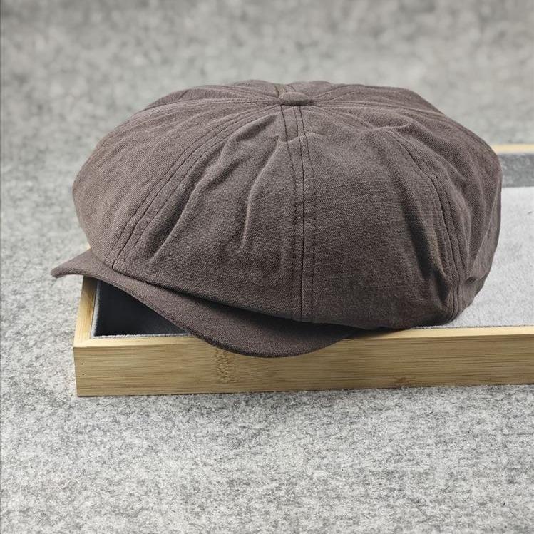 Spring and summer thin breathable big head circumference octagonal hat European and American style casual fashion trend forward hat simple solid color