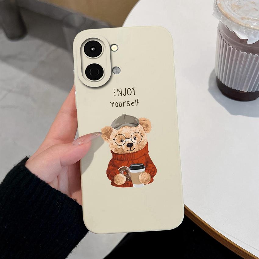 Pour Tecno Spark Go 3 2 1S 40C 30 40 Pova 7 Ultra Pro Neo Coque de Téléphone Ours Panda Câlin Coque Premium Silicone Liquide Souple Léger Coque antichoc