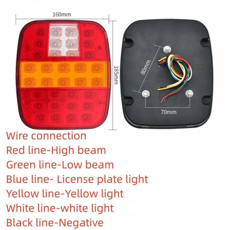 2x 12V 24V 39 LED Rear Brake Stop Turn Tail Light License Plate Lamp Truck Trailer Lorry Van For Ford Jeep Wrangler CJ YJ JK