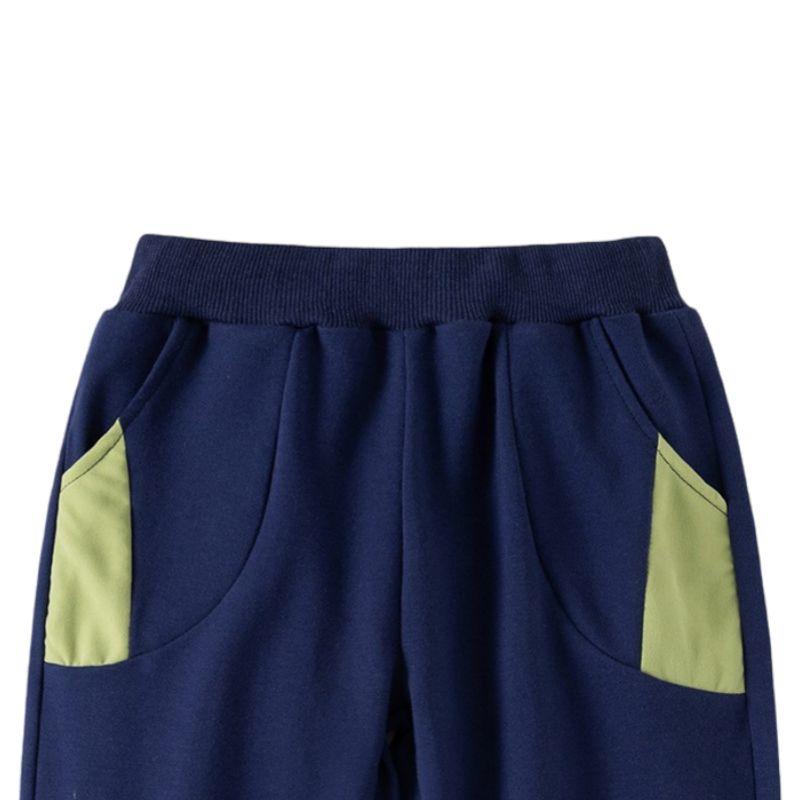 Children's Sports Pants for Spring and Autumn, Boys' Patchwork Pocket Jogger Pants, Loose Casual Sweatpants for Toddlers