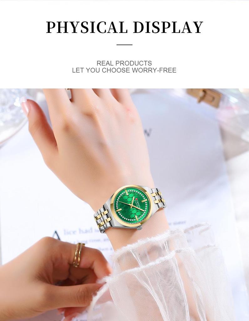 CURREN 9096 Women’s Waterproof Roman Quartz Wristwatch