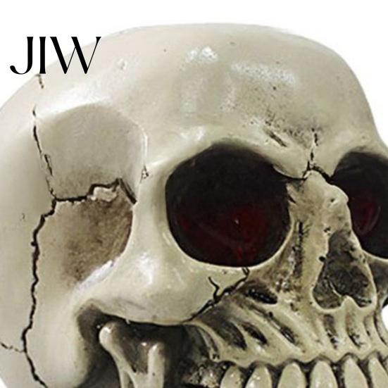 Realistische menschliche Totenkopf-Replik Harzfigurine, Kopfmodell, Gruselige Halloween-Gothic-Stil-Innenraumakzente Statue für Innenkamin Küche