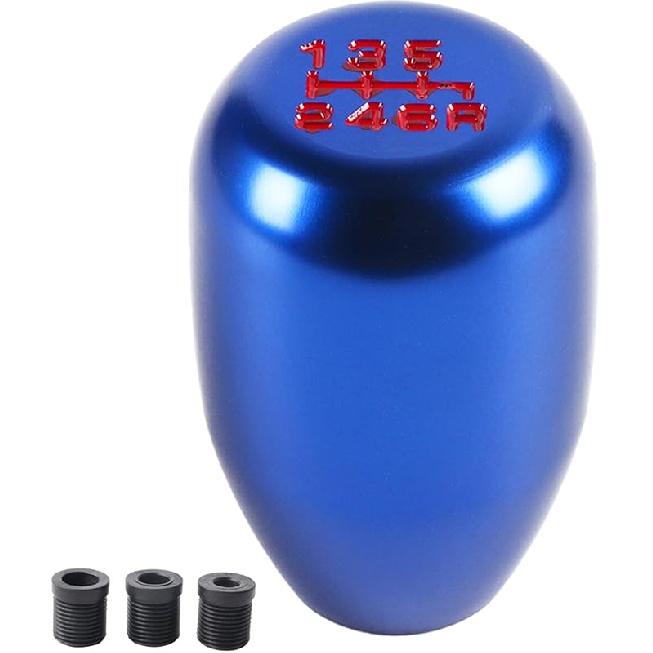 2.25 Inch Silver Universal Manual Gear Shift Knob - Direct Replacement 6 Speed Shifter Head With Adapters For Most Cars