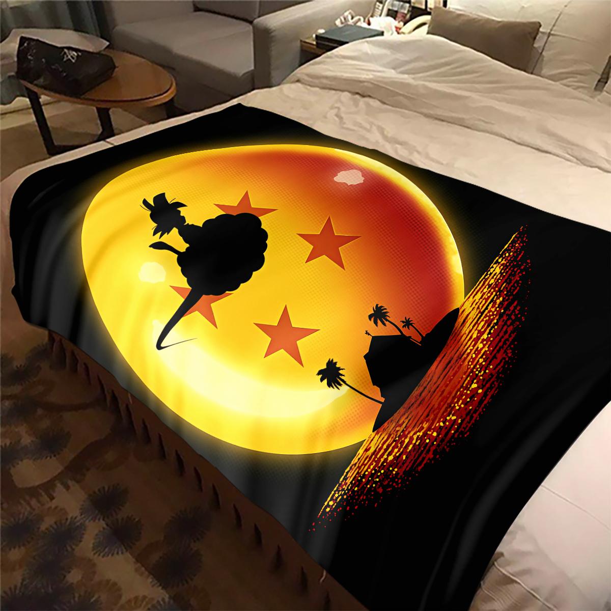 

1PC DRAGON BALL Logo Print Flannel Blanket, High quality All Seasons, Home Decor, Warmth and Comfort, Perfect for Christmas Gifts 80cm x 120cm