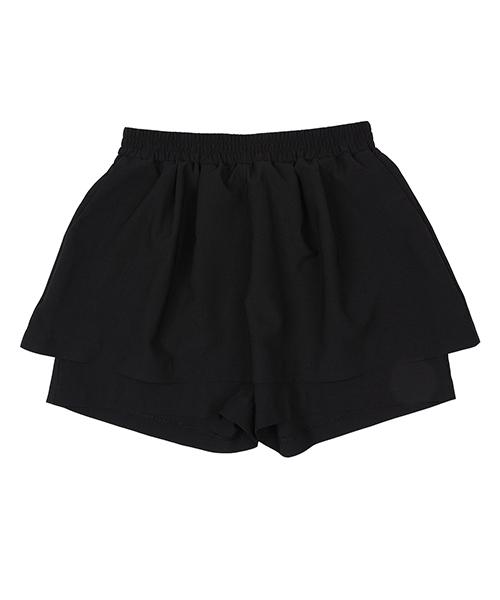 WHEN YOU MOVE Basic Elastic Skirt Shorts Black