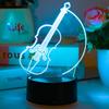 3D violin night light seven color touch night light suitable for bedroom and study  recording studio decoration and perfect gift