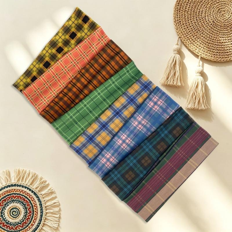 Retro Colored Checkered Pattern Headband Fashion Women Y2K Hair Accessories Cute Sweet Dating Hair Band Elastic Sports Headband