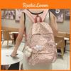 Fashion Pattern Leopard Student Backpack With Plush Pendant For Daily Use