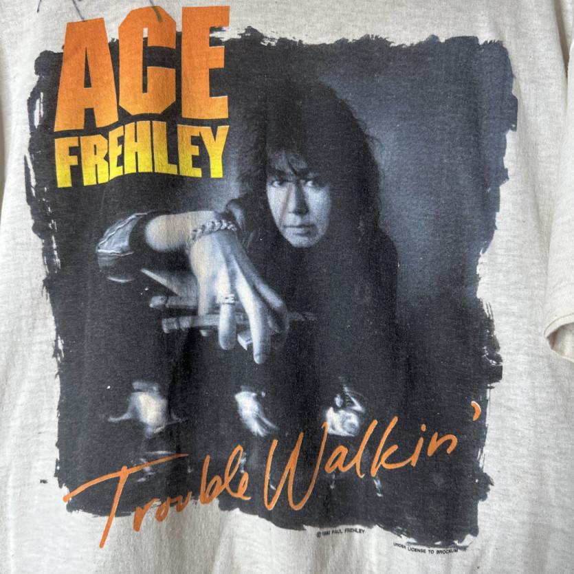 

Винтаж Ace Frehley Trouble Walkin Футболка Унисекс Футболка Все Размеры S-5XL Унисекс Футболка XL