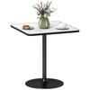 Eettafel, 70 x 70 cm Vierkante Keukentafel voor 4 Personen met Marmerlook voor Keuken Wit