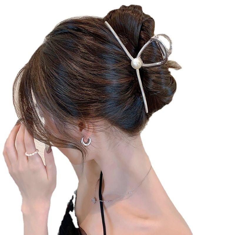 Metal Shark Clip Hair Crabs Women Fashion Ponytail Hair Claws Golden Sliver Temperament Hairpin Hair Accessories