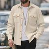 Men's Stand Collar Button Cardigan Long Sleeve Jacket Casual Fashion Solid Color Men's Jacket