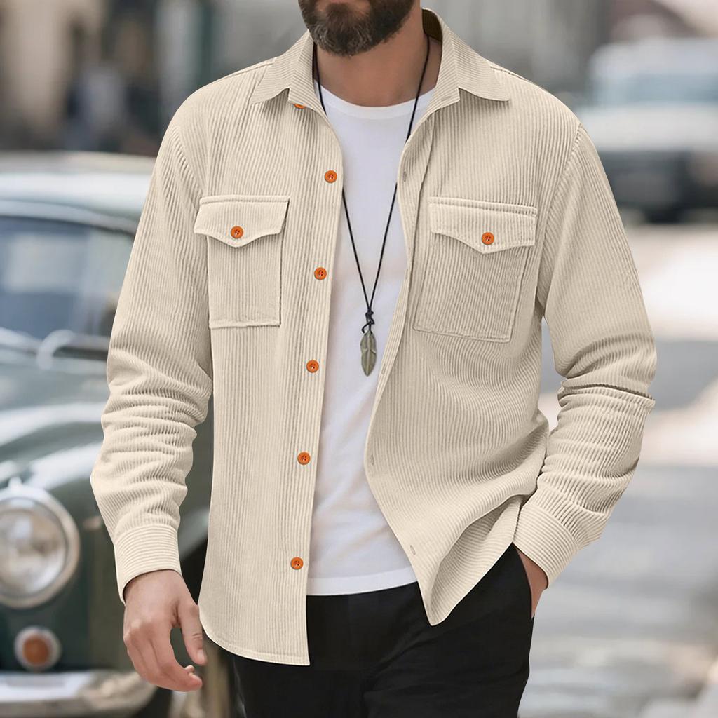 Men's Stand Collar Button Cardigan Long Sleeve Jacket Casual Fashion Solid Color Men's Jacket