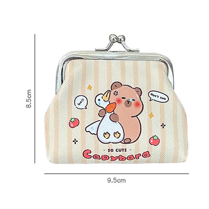 Cartoon Capybara Pu Coin Purse Pouch Cute Wallet Portable Mini Storage Bag Lipstick Key Earphone Organizer For Kids Gifts