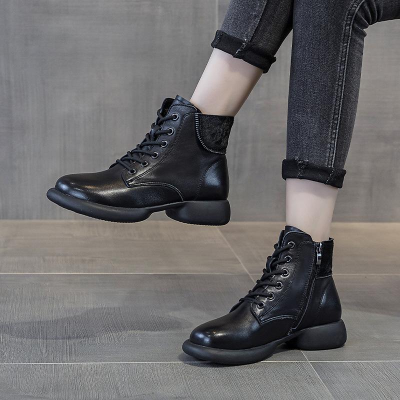 [Horse Hair] First-layer Cowhide Martin Boots Women's 2025 Autumn and Winter New Leather Retro Short Women's Leather Boots