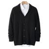 Men'S Vintage Jacket, Autumn/Winter 100% Wool Knit Cardigan, Green Fruit V-Neck Cashmere Jacket