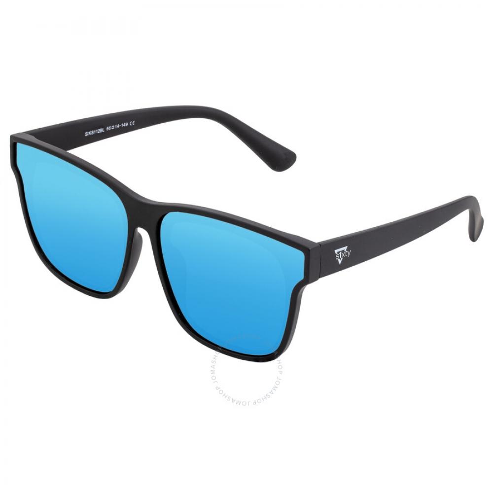 Sixty One Delos Mirror Coating Square Unisex Sunglasses Sixs112bl