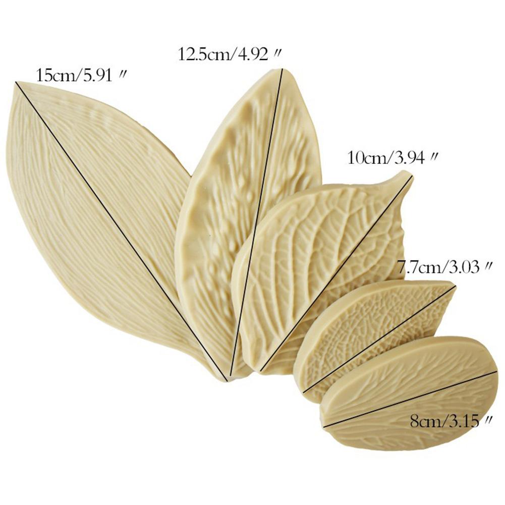 Biscuit 5pcs 3d Cookies Leaf Cutters Molds Silicone Bakery Decorating Tool