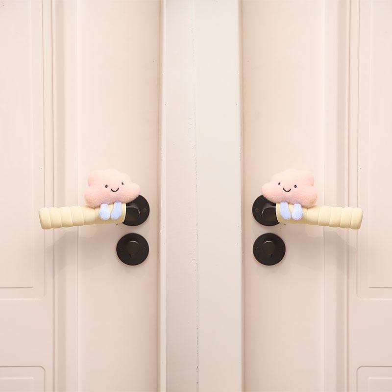Anti-Static Cute Cloud Door Handle Cover Anti-Collision Bumper Protector for Bedroom Decoration Furniture Guard Soft Accessory