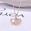 Ciondolo Per Ragazze Donne Signore Fidanzata Moglie Collana di Perle di Conchiglia Moti ciondolo catena lunga Oro rosa Collana di Conchiglie