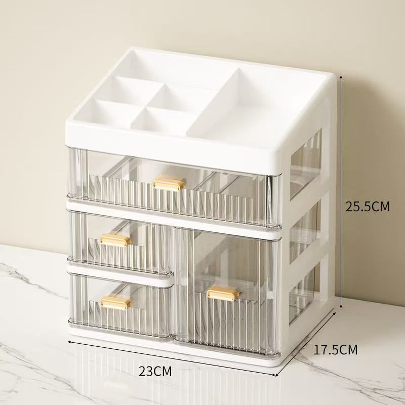 Multi-Compartment Office Accessories Plastic Desktop 4/5-Tier Organizer Storage Box Desk Stationery Drawers School Supplies