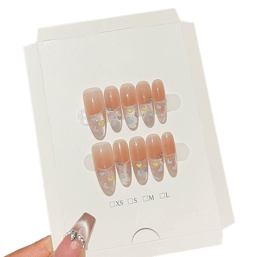 Sweet Peach Love Whitening Blush Spring and Summer Dopamine French Cat Eye Hand-painted Love Wear Armor