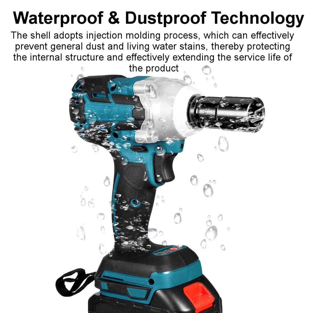 588N.m 188VF 2-in-1 Bürstenloser Akku-Schlagschrauber 1/2" Schraubenschlüssel 1/4" Schraubendreher Bohrer Stecknuss für 18V Akku