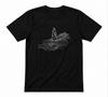 Jesus Walking On Water Minimalist Christian Line Art Black T-shirt