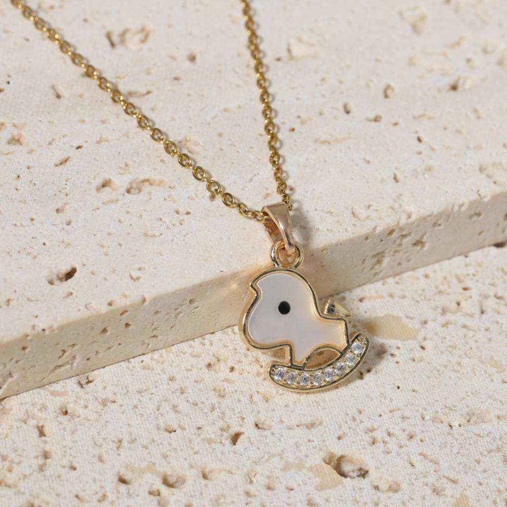 

Simple Pony Pendant Necklaces for Women Zirconia Necklace Wedding Party Jewelry Accessories золотой