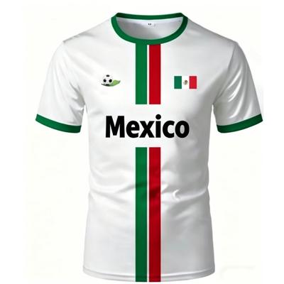 2026 Mexico Football T Shirts Summer Fashion Short Sleeve Mexico Flag 3D Printed T-shirts Casual Tops